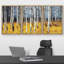 Aspen Birch Aspen arbres forêt jaune herbe champ automne nature paysage moderne 3 pièces-94434270-94434271