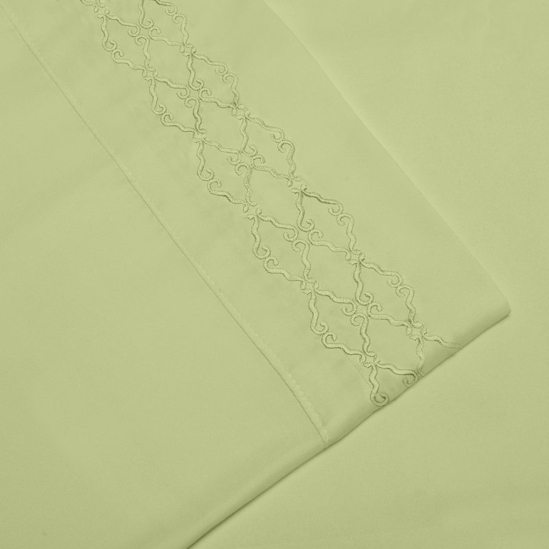 Ensemble de draps Chamberlain London, Ensemble de draps pour taille de lit très grand a, Sauge
