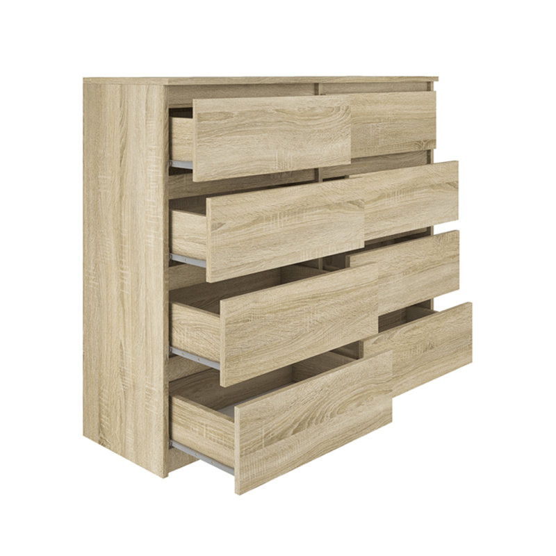 120 cm W Chest of 8 Drawers, Sonoma Oak