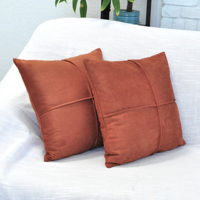 Coussin décoratif en micro suède, coussin en faux suède (paquet de 2)