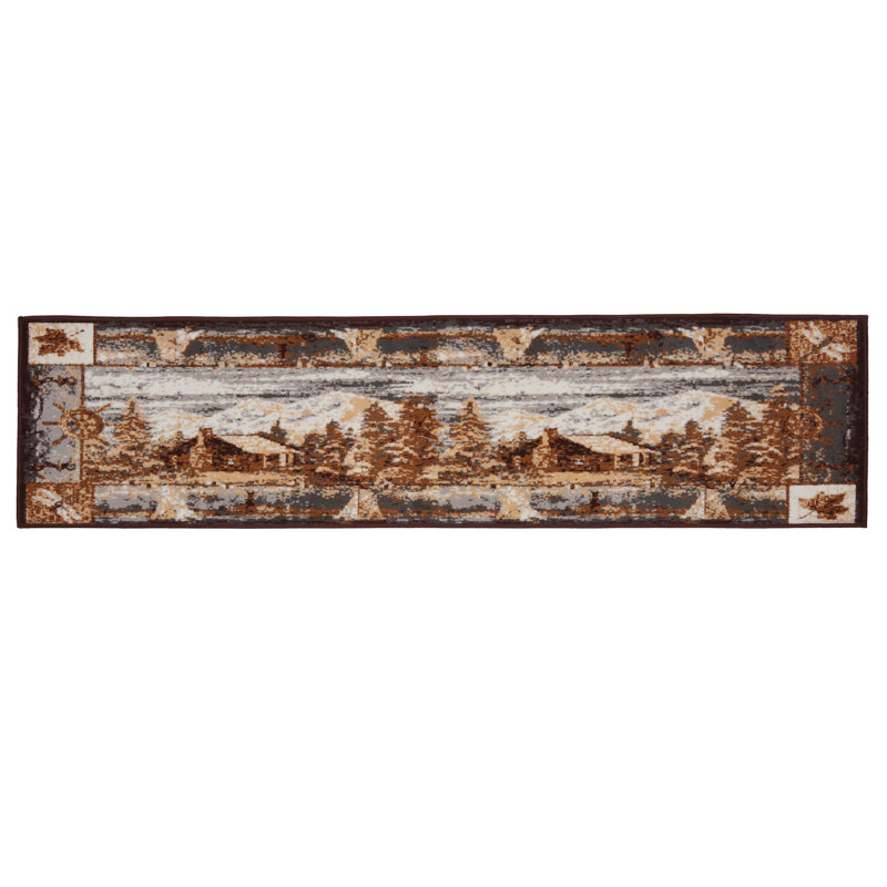 Tapis brun / beige HuneyCutt, Tapis de couloir 2 pi x 8 pi