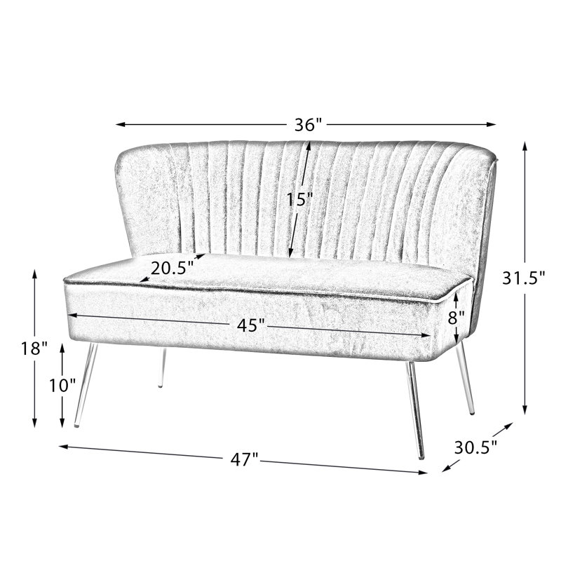 Etta Avenue™ Euclid 47'' Upholstered Loveseat & Reviews | Wayfair