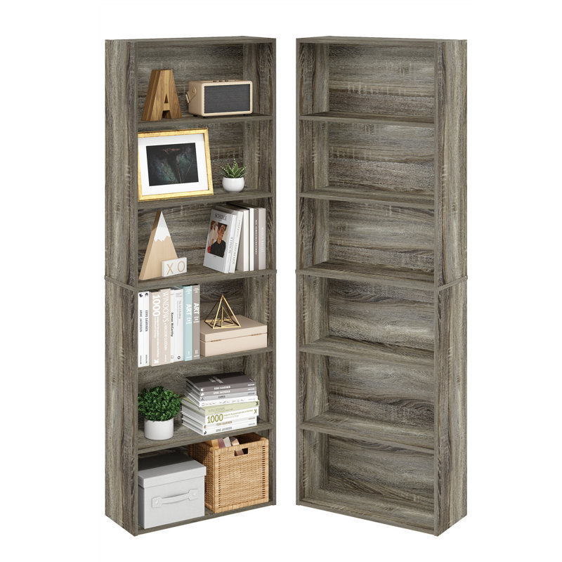 Bermang Etagere Bookcase, Grey, (6 Shelves) 180.49cm. H x 62.51cm. W x 24.1cm. D