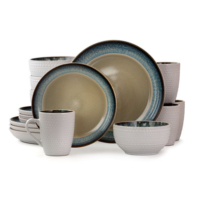 Askov Piece Stoneware Dinnerware Set - Service for 4