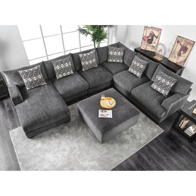 Ruthanne 146.5" Wide Modular Sectional with Ottoman