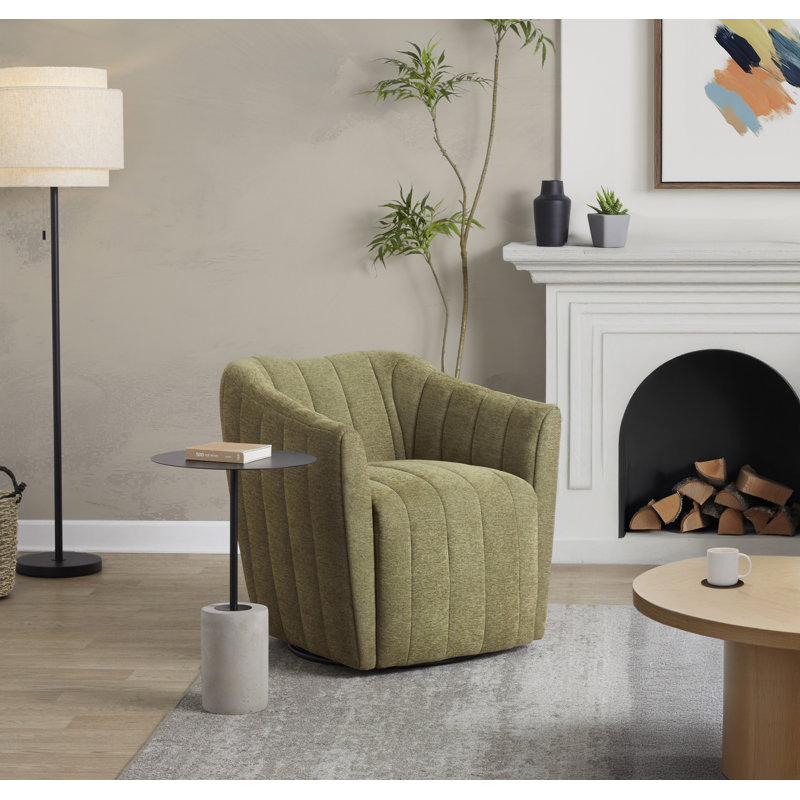 Finley Upholstered Swivel Accent Chair, Green