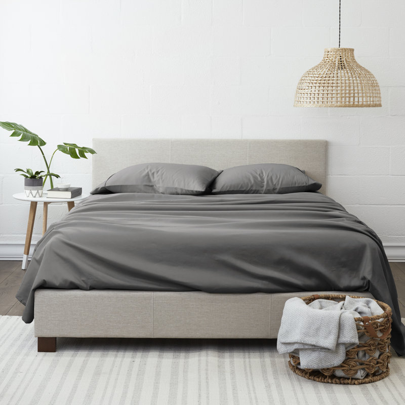 Ultra Soft Double Brushed 4 Piece Sheet Set – Deep Pocket Fade Resistant Bedding, Gray