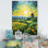 «Green Calm Windmill Meadows - Wind Turbines», art mural