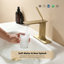Robinet pour salle de bain à poignée simple Weshi Gold brossé, robinet de lavabo en laiton massif sans plomb avec bonde escamotable, installation à 1 ou 3 trous-120928213