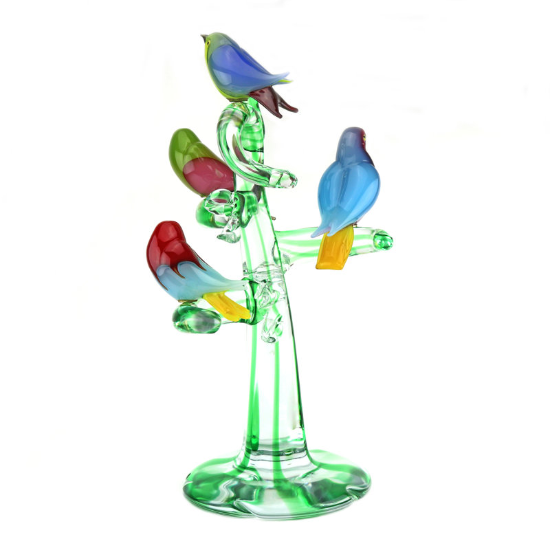 Murano Glass Tree with 4 Birds