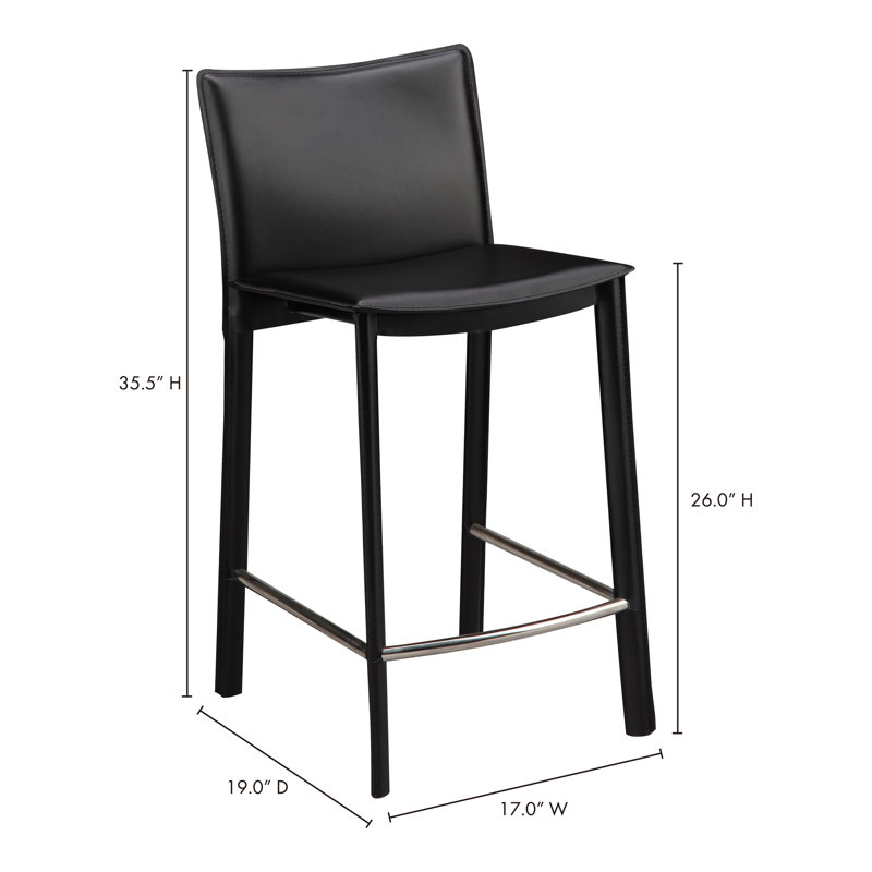 Panca Counter Stool, Cream Faux Leather, Counter Stool (26" Seat Height)