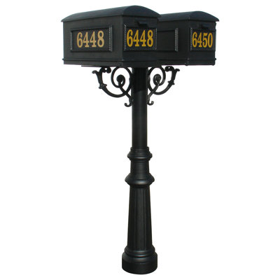 Hanford Aluminum Post Mounted Mailbox