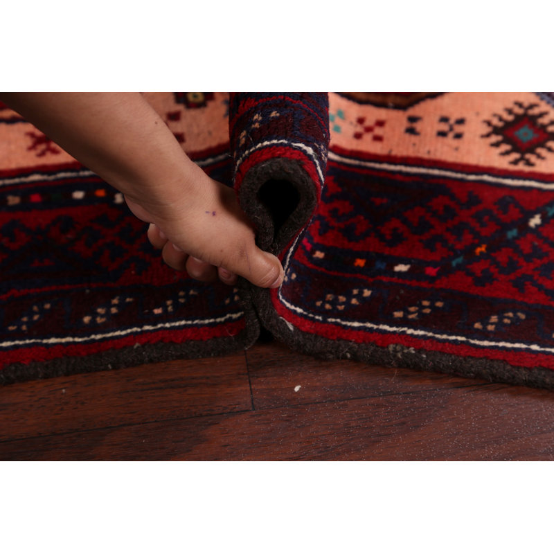 Tapis décoratif en laine de conception unique 3 pi 1 po x 6 pi 5 po noué à la main New Age Balouch