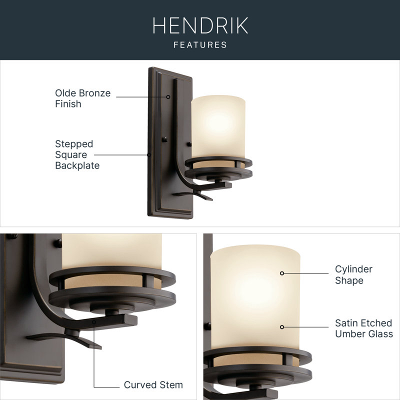 Hendrik Armed Sconce, Olde Bronze