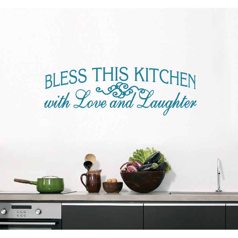 Décalcomanie murale de cuisine bless, Bleu sarcelle