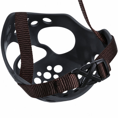 Soft Rubber Basket Dog Muzzle Breathable Adjustable Anti Bite Mouth Guard for French Bulldogs Pugs and Short Snout Dogs