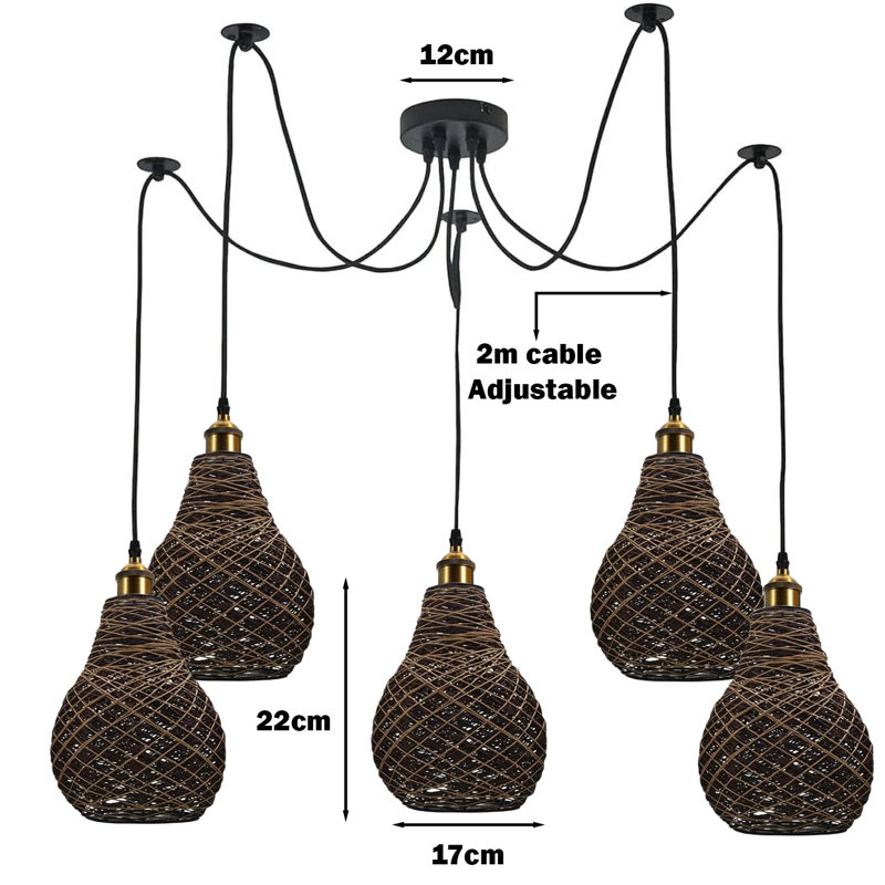 5 - Light Brown Chandelier Pendant, Yes