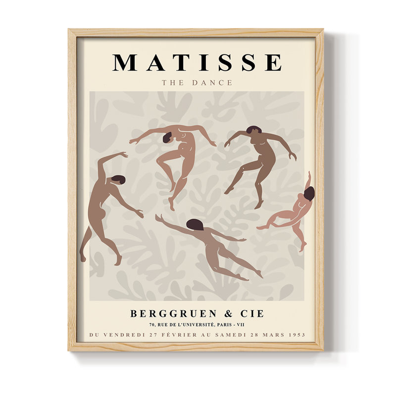 Matisse CXCIX, reproduction d'art encadrée - bois massif, H 11 po x l 9 po
