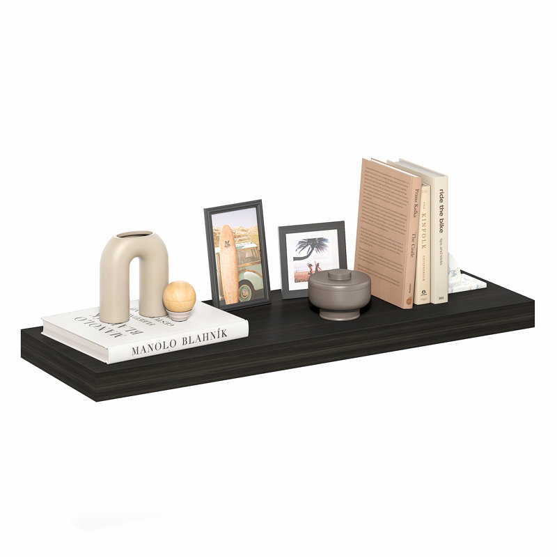 Floating Shelves for Wall, 12 x 35 Wall Shelf, Wall Mounted Floating Shelf with Invisible Brackets, 2-in Thick Shelf, for Bathroom, Living Room, Bedroom, Home Office, Tobacco Oak