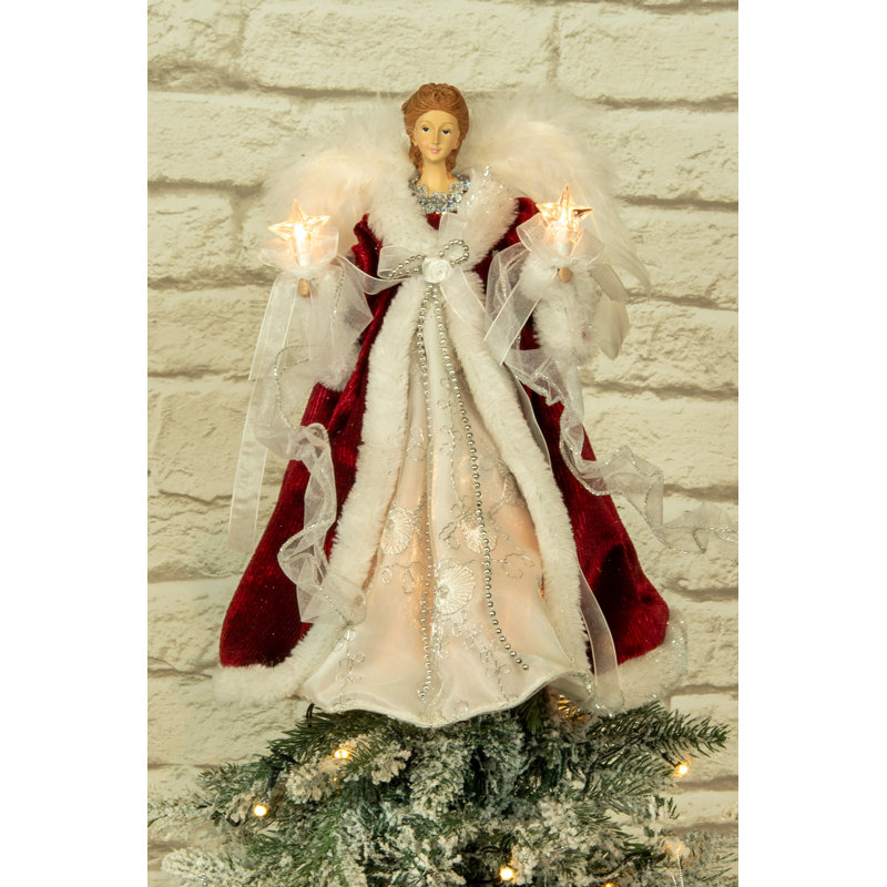 14'' Handmade Fabric Lighted Tree Topper