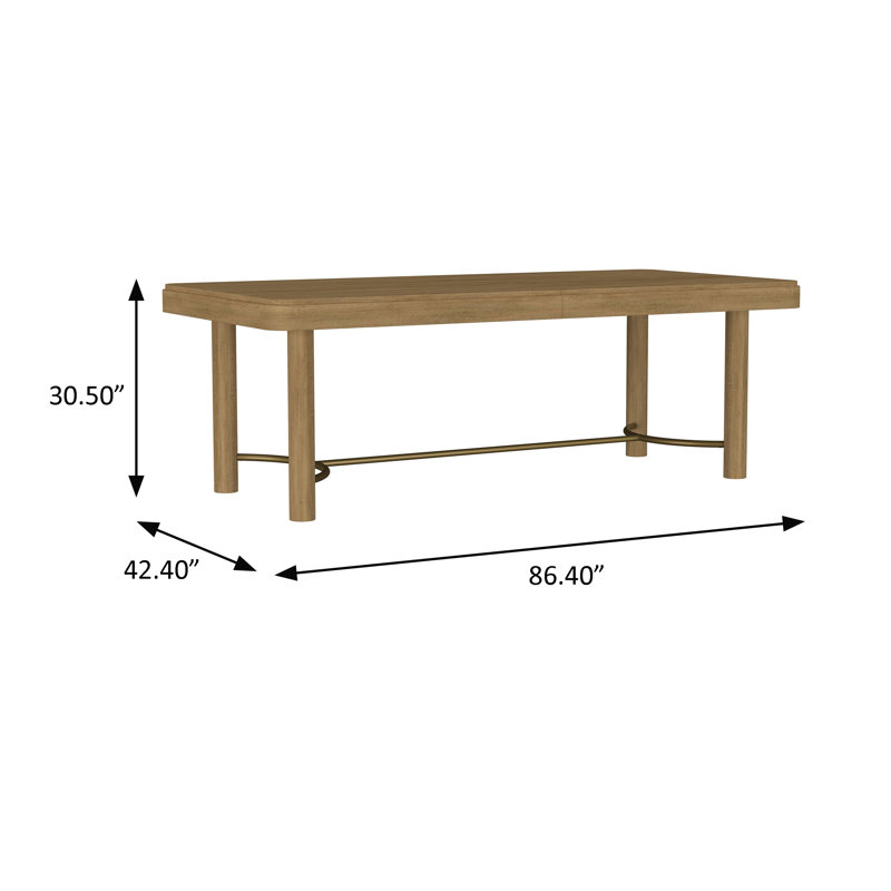 Table de salle à manger à rallonge l 86,4 po, brun