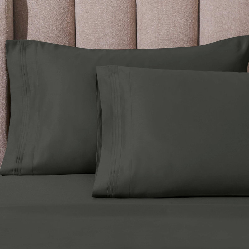 Ensemble de draps en coton égyptien luxueux de couleur unie à densité de tissage de 1000 fils avec poches profondes Simba