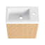 Meuble-lavabo mural 18,5 po avec lavabo en résine, porte simple à fermeture douce, panneau de fibres à densité moyenne, bois naturel (KD-Packing)-1202201178