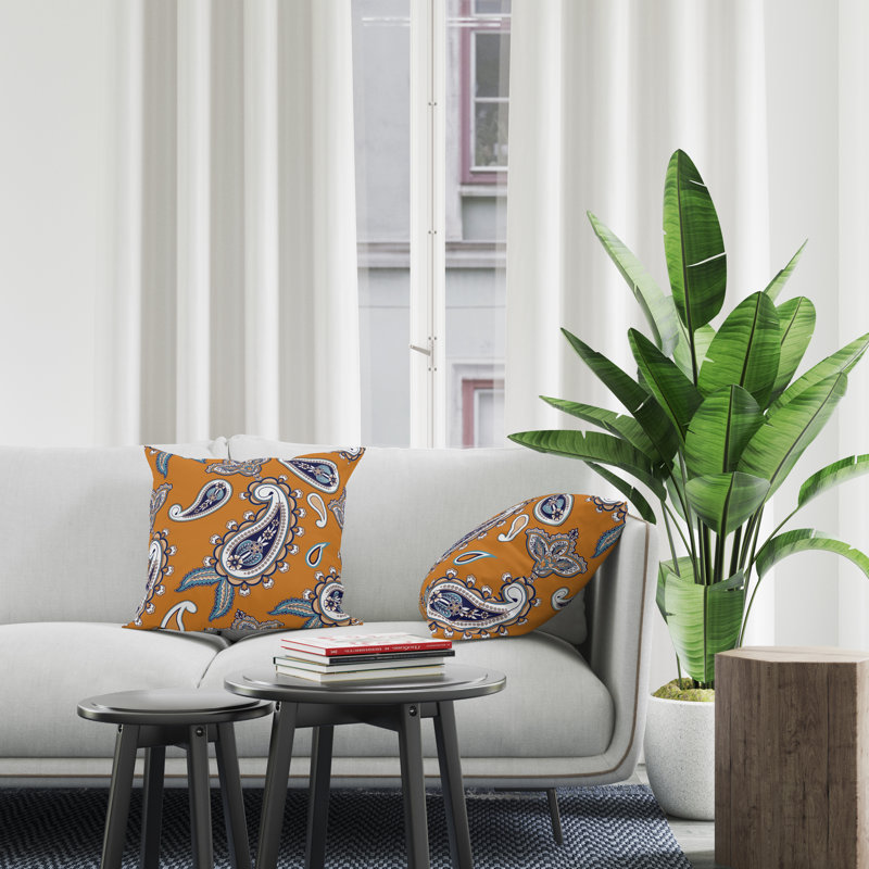 Housse et insert de coussin décoratif en polyester, L 19 po x H 19 po, Orange