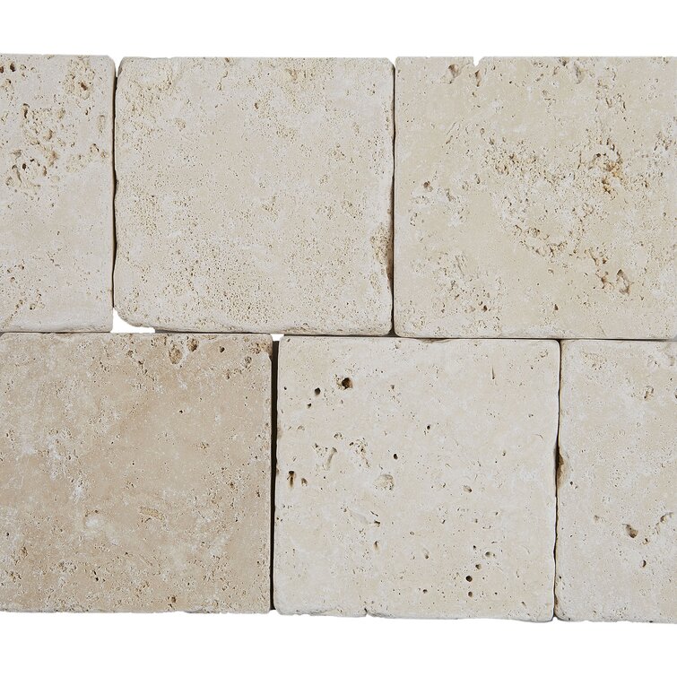 Hopkins 4" x 4" Travertine Stone Look Wall Tile
