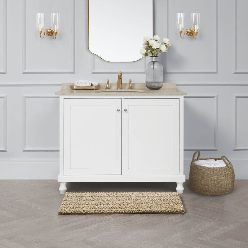 Tapis de bain Laura Ashley, L 20 po x L 34 po, Brun clair