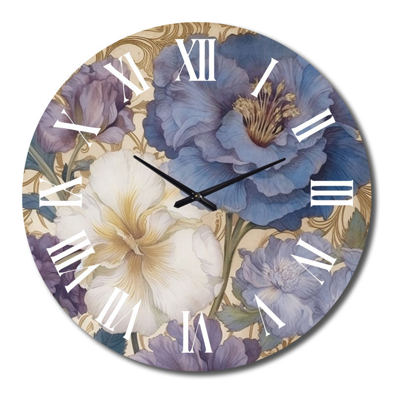 Hibiscus blanc épanouissant - Illustration rétro - Fleurs sauvages, Très grand