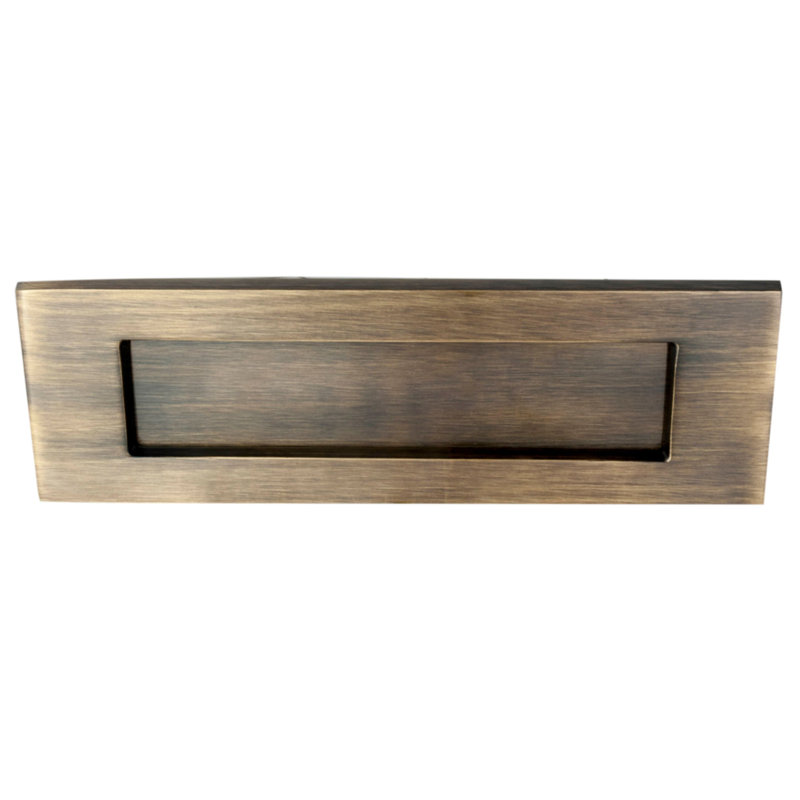Muscogee Victorian Letter Plate, 8cm H x 8cm W x 25.5cm D, Florentine Bronze