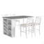 Ensemble de table de salle à manger en bois massif 5 pièces, table de 59 x 35,4 pouces avec support à vin incurvé et 4 chaises rembourrées-1897203107