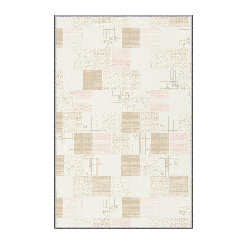 Tapis crème / beige en polyester Crimmins, Rectangle 2 pi 7 po x 4 pi 11 po
