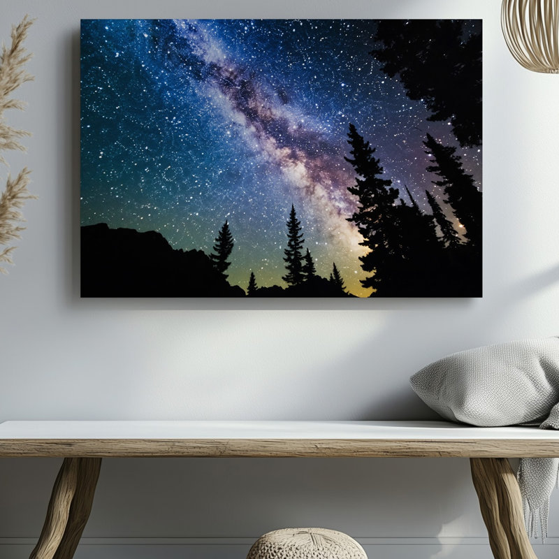 Toile, "Une vue imprenable sur le ciel nocturne", art mural innombrable qui scintille comme des diamants, 16" H x 20" W