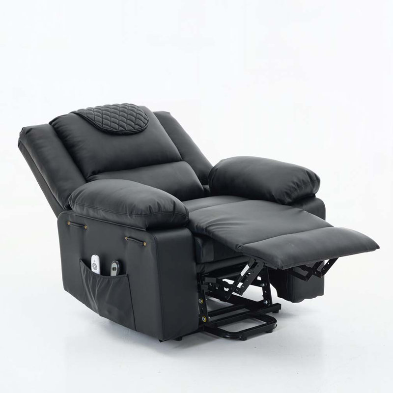 Fauteuil inclinable à télécommande chauffant et chauffant, Noir