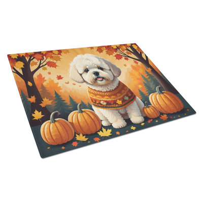 Grande planche à découper en verre Bichon Frise