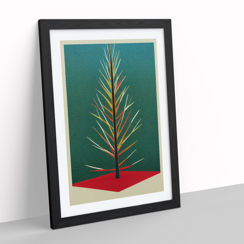 Retro Tree No.1 - Framed Print, Black Framed, 64cm H x 46cm W x 2cm D