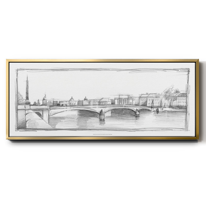 Pont du Carroussel- Framed Canvas, 24" H x 60" W