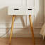 Petite coiffeuse de maquillage, bureau avec 2 tiroirs, organisateur de miroir rabattable, coiffeuse de maquillage pour chambre à coucher, vestiaire
