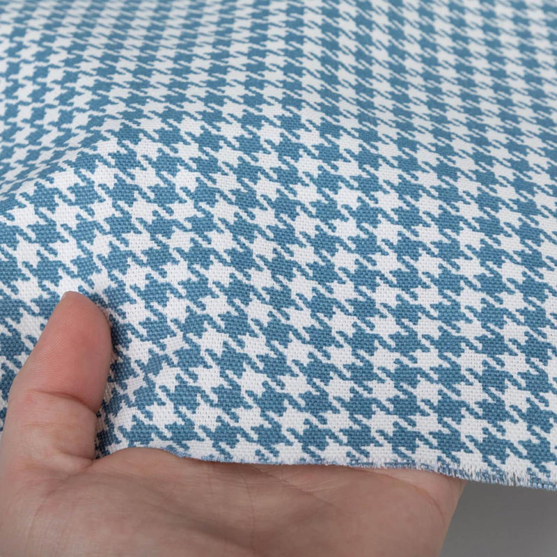 Oreiller à carreaux vichy bleu et beige, Carré, H 15 po x l 15 po