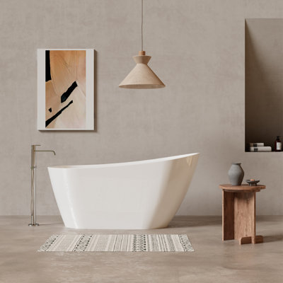 Allure 59" in. x 30 5/7" in. Freestanding Soaking Acrylic Bathtub,with drain 2 in.,Gloss White
