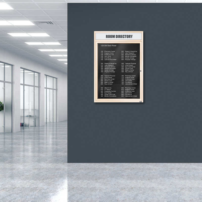 Carte à fixation murale délimitée directory cabinet, Ivoire thermolaqué, Un, H 48 po x l 36 po