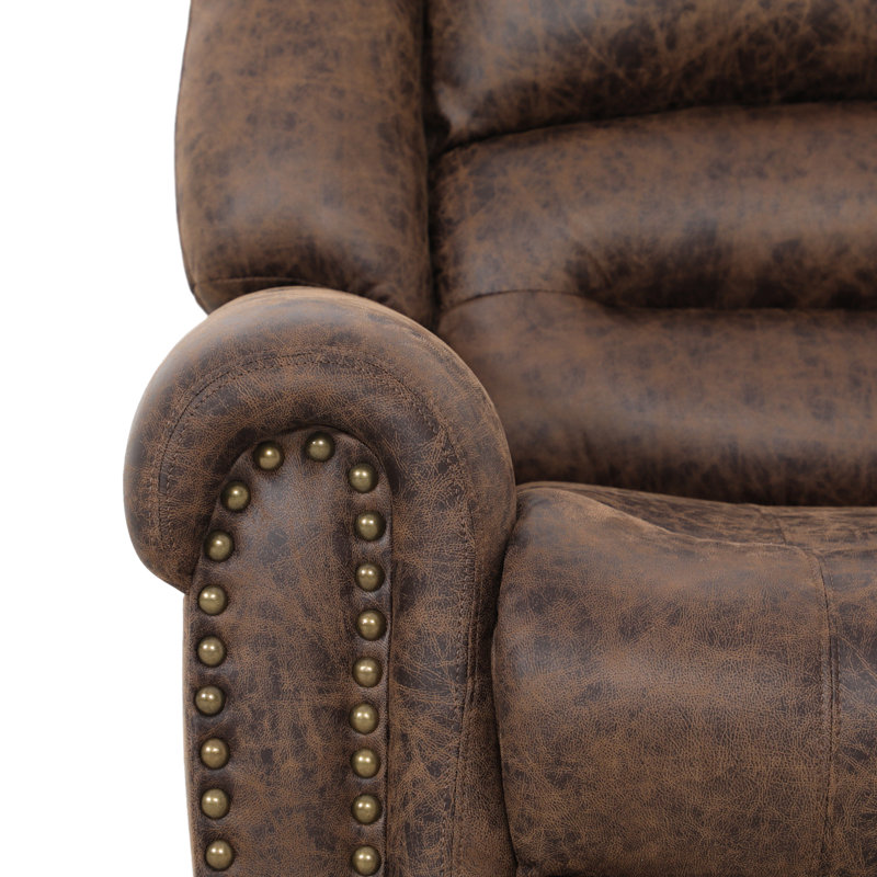 Manasas 3-Piece 97.8'' Wide Classic And Overstuffed Soft Faux Leather Manual Reclining Corner Sectional, Brown Faux Leather