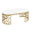 Table basse moderne ovale avec structure en acier inoxydable