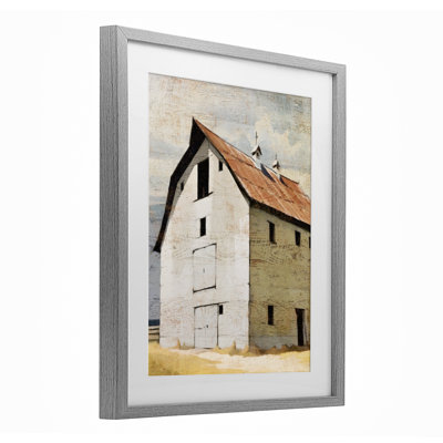 «Rustic Big Barn», reproduction encadrée sous verre rouge par Susan Jill
