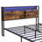 Queen Size Metal Platform Bed Frame With Wooden Headboard And , Charging Pattern, 2 Drawers For Storage, Led Lights, No Box Spring Required, Simple Assembly Merger. : Bed, Headboard, Merger Frame,-2087136375