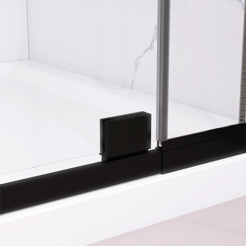 Porte de douche à charnière pivotante semi-sans cadre 36 "X 72" avec verre trempé 1/4 "