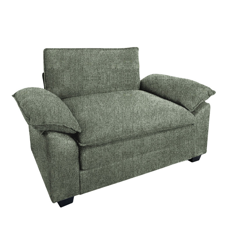 52'' W Upholstered Extra Wide Accent Chair, Grayish Green