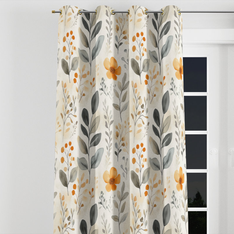 Rideau en velours Boho, L 52 po x L 90 po, Œillets dorés